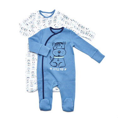 Pup Sleepsuit - Pack Of 2